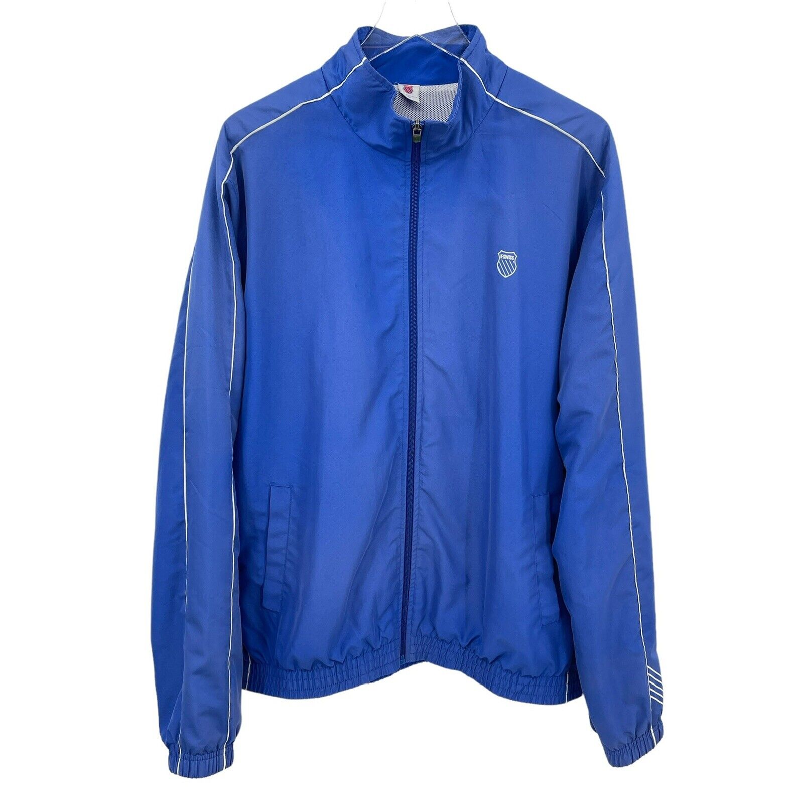 Vintage K-Swiss Blue Track Jacket Men's Size Xl Mesh Lined Windbreaker 90s Y2k